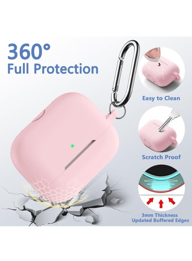 سزوكست متوافق مع AirPods Pro 3 غطاء الحافظة حافظة AirPods Pro للنساء والرجال، حافظة واقية من السيليكون الناعم لـ Airpods Pro 3 الجيل 2025 مع سلسلة مفاتيح LED أمامية مرئية تأتي مع قلم تنظيف وردي - Image 2